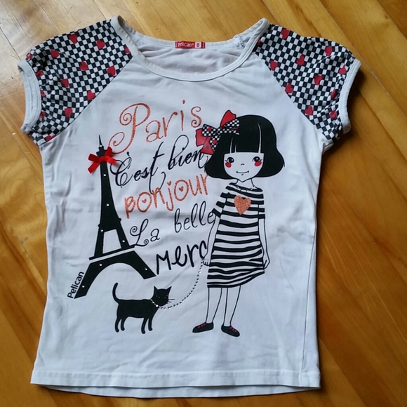 Other - 4/$20 Paris T-shirt for Girls Size 6-8